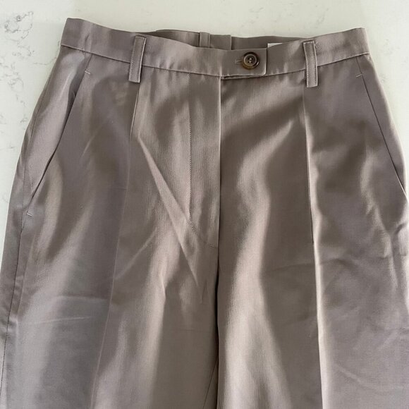 Jil Sander Pur New Wool Hi Rise Pants w Cuff Zip Detail Neutral Taupe Sz 34 - Picture 5 of 12
